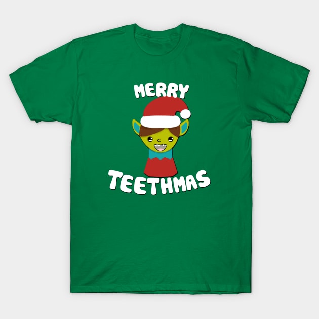 Boy Elf (Merry Teethmas) T-Shirt by Happimola